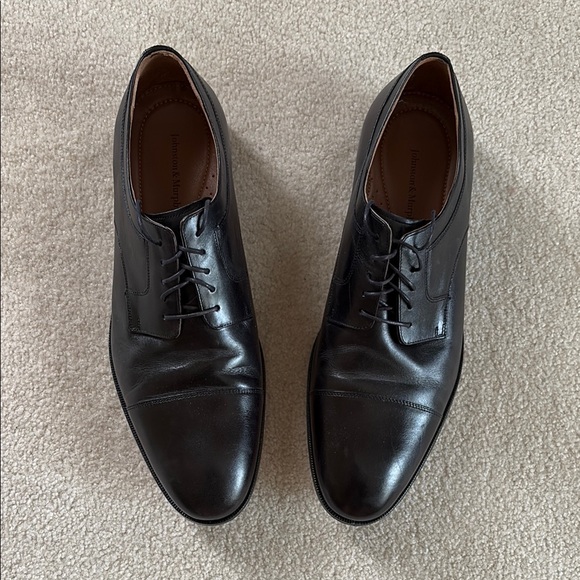Johnston & Murphy Men’s Hernden Cap Toe Black Calfskin Dress Shoes Size 14 - Picture 2 of 12